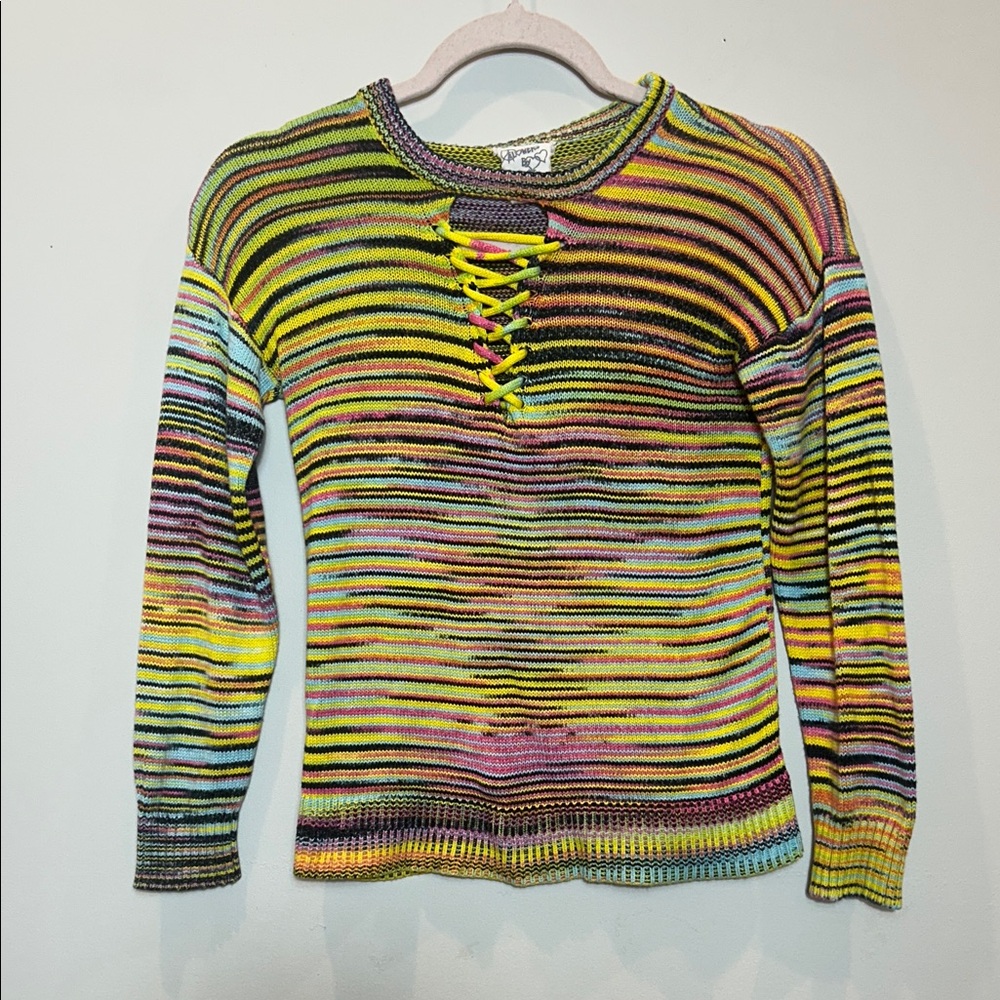 Y2K Colorful Striped Knit Sweater